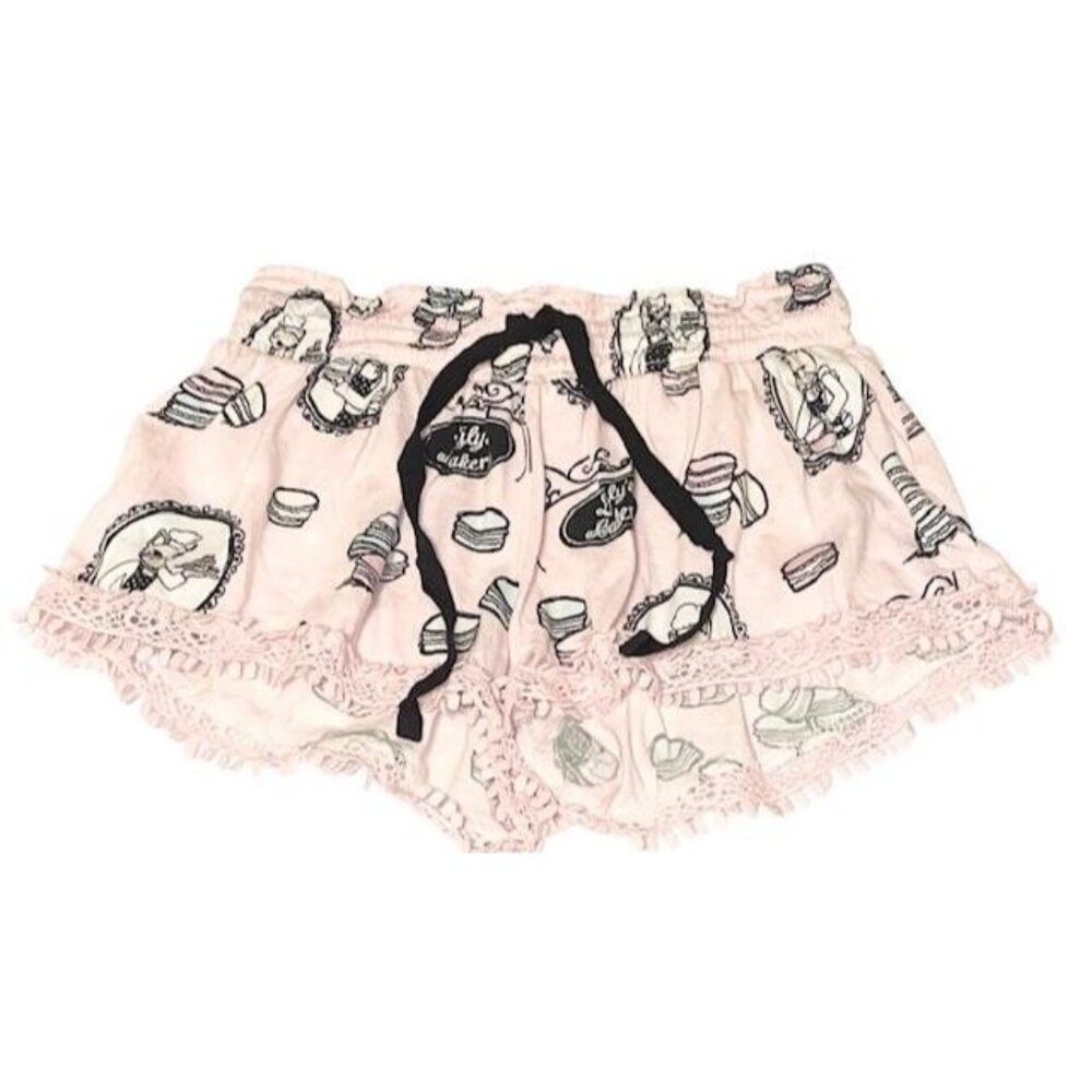 PJ Salvage French Bulldog Pajama Shorts Pink Frenchie Sleep Lounge Women S